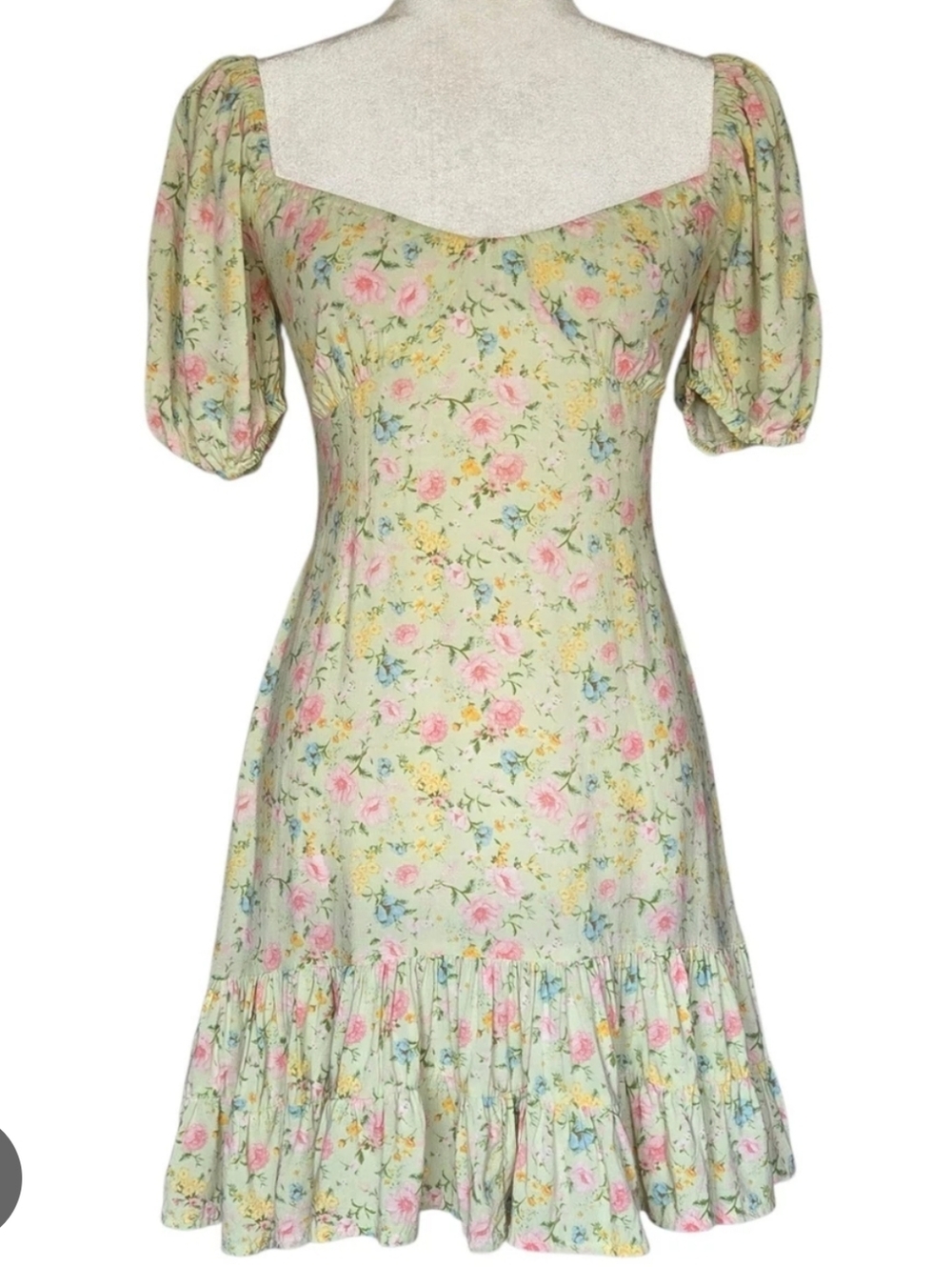 FOREVER 21 Floral Puff Sleeve Dress